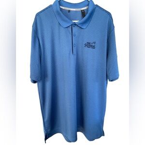 🔥⛳️COOL Adidas blue/navy mens golf shirt size XL.  Great detailing - like new!